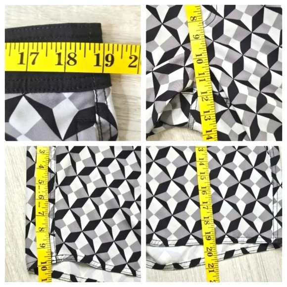 American Eagle Men's Hybrid Geometric Black White Gray Board Shorts Size Large - Picture 6 of 13